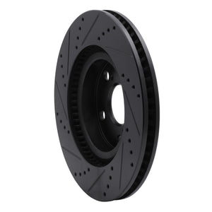 R1 05-15 Volkswagen BORA (Mexico) Front Right Drilled & Slotted Black Brake Rotor