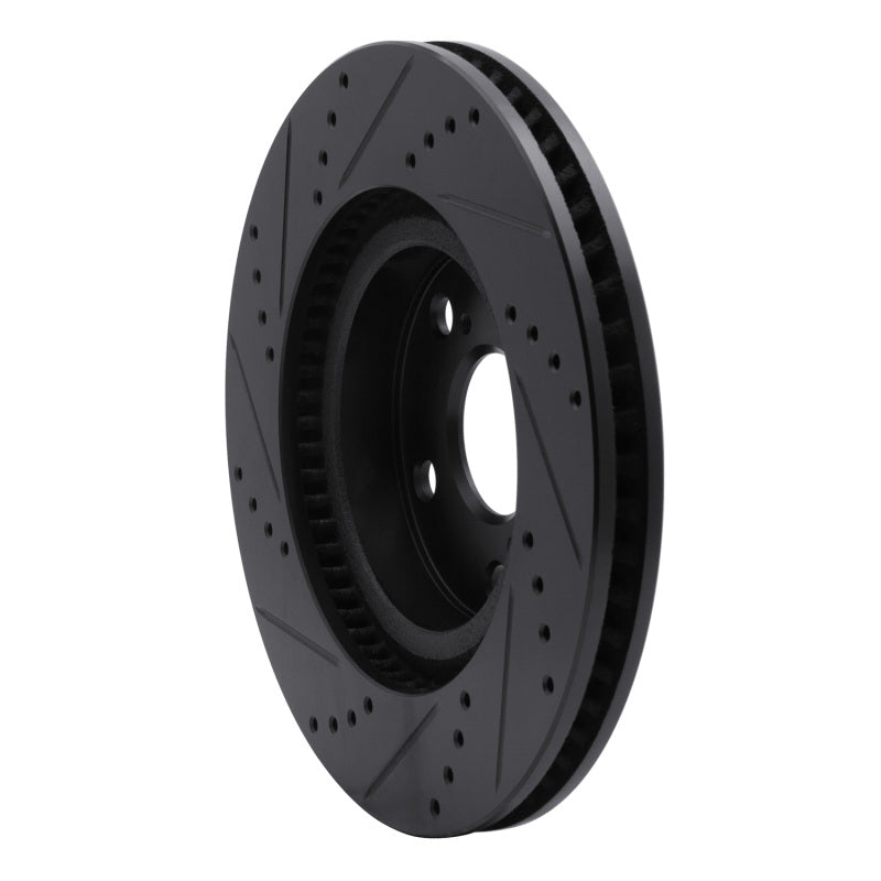 R1 05-15 Volkswagen BORA (Mexico) Front Right Drilled & Slotted Black Brake Rotor