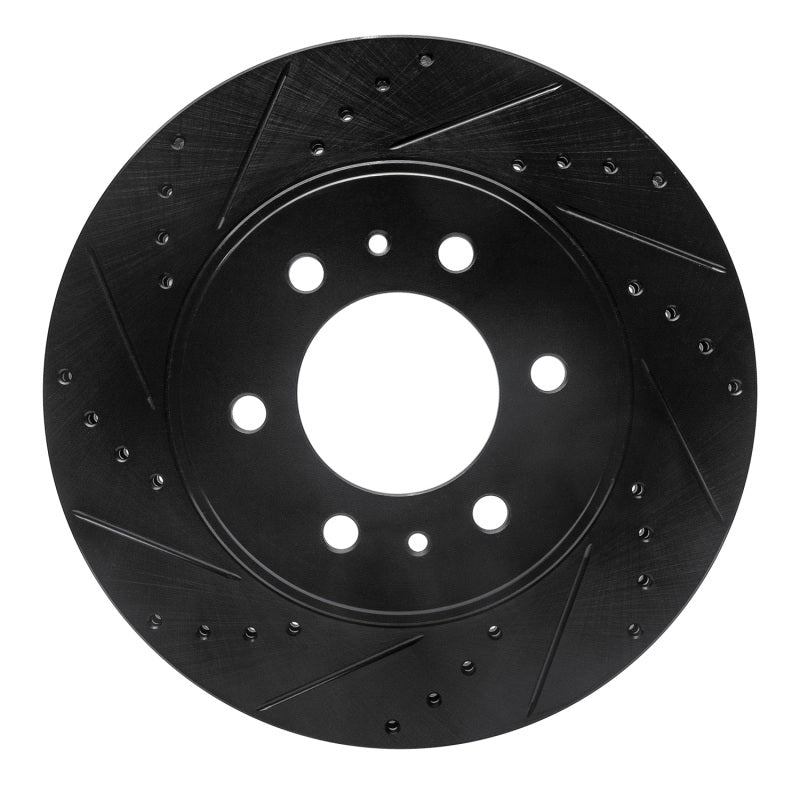 R1 09-09 Ford F-150 4WD Front Left Drilled & Slotted Black Brake Rotor