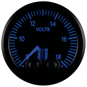 Autometer Stack 52mm 8-18V Pro-Control Battery Voltage Gauge -Black