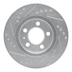 R1 00-06 Audi TT Quattro Rear Right Drilled & Slotted Silver Brake Rotor