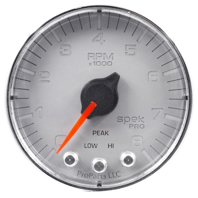 Autometer Spek-Pro Gauge Speedometer 5in 180 Mph Elec. Programmable Silver/Chrome