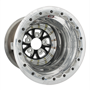 Weld V-Series 15x12/5x4.5/3 BS/3.18 HB - Black Center - Polished Shell - Polished SBL MT Wheel