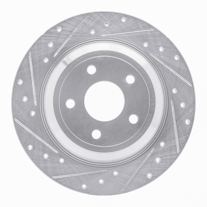 R1 2016-2025 Ford Bronco Sport Rear Left Drilled & Slotted Silver Brake Rotor