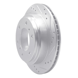 R1 00-06 Mitsubishi Montero Rear Right Drilled & Slotted Silver Brake Rotor