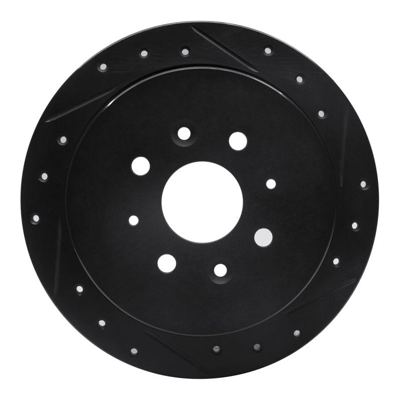 R1 14-20 Peugeot 2008 (Mexico) Rear Right Drilled & Slotted Black Brake Rotor
