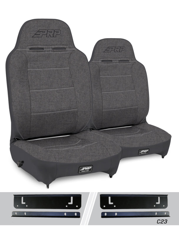 PRP 97-02 Jeep Wrangler TJ High Back Enduro Reclining Suspension Seats Kit- Gray