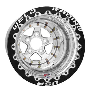 Weld AlumaStar 2.0 15x16 - 5x127 BP - 5in BS Polished/Black Bead Lock Wheel
