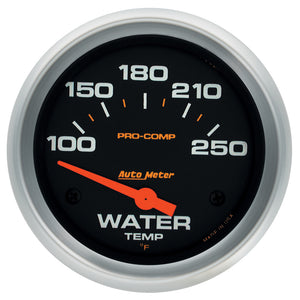 Autometer Pro-Comp 2 5/8in 100-250 Deg F Short Sweep Electric Water Temp Gauge