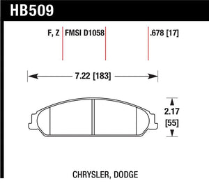 Hawk 05 Chrysler 300C w/ Perf. and HD Suspension Performance Ceramic Street Front Brake Pads