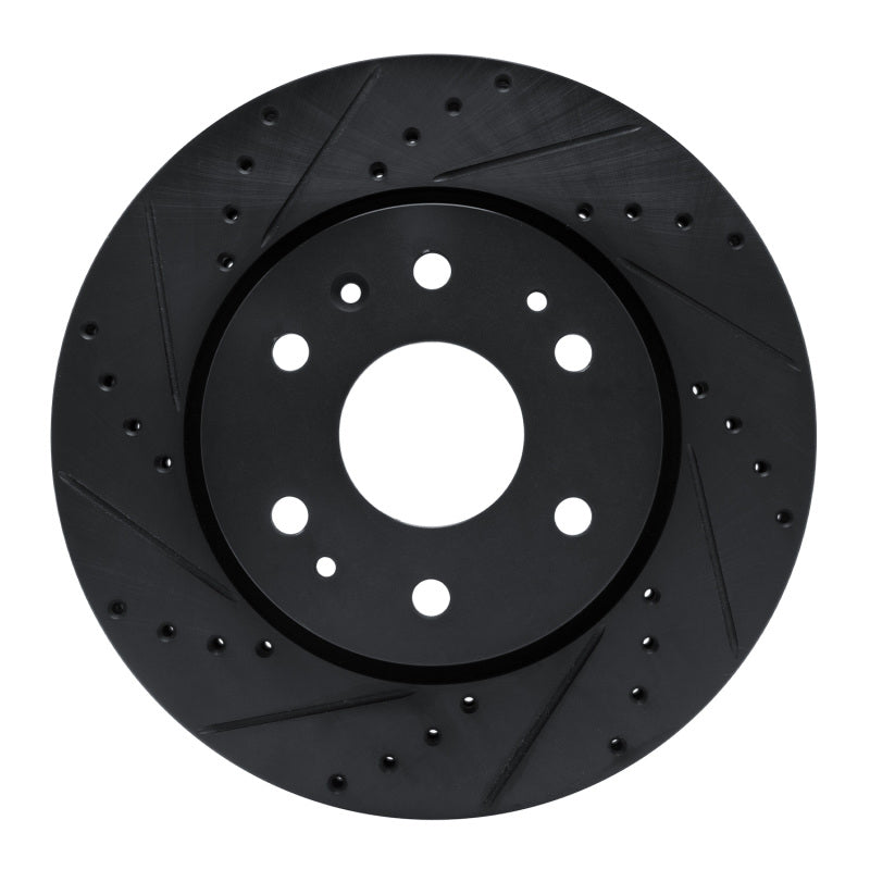R1 23-25 Chevrolet Colorado Front Left Drilled & Slotted Black Brake Rotor