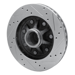 R1 97-02 Ford F-150 RWD Front Left Drilled & Slotted Silver Brake Rotor