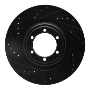 R1 12-18 Chevrolet Colorado Front Left Drilled & Slotted Black Brake Rotor
