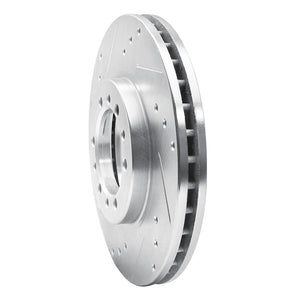 R1 94-00 Mitsubishi Montero Front Left Drilled & Slotted Silver Brake Rotor