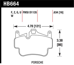 Hawk 05-08 Porsche 911 Carrera Front & Rear / 07-08 Cayman Front Perf Ceramic Street Brake Pads