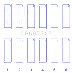 King Engine Bearings BMW S54B32 3.2L Coated Performance Rod Bearing Set of 6 (Size 0.5)