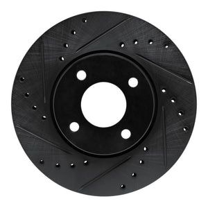 R1 00-06 Peugeot 406 (Mexico) Front Left Drilled & Slotted Black Brake Rotor