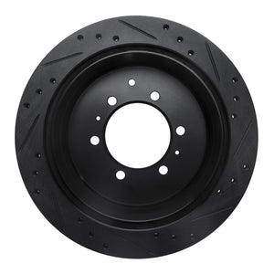 R1 1993-1997 Lexus LX450 Rear Left Drilled & Slotted Black Brake Rotor