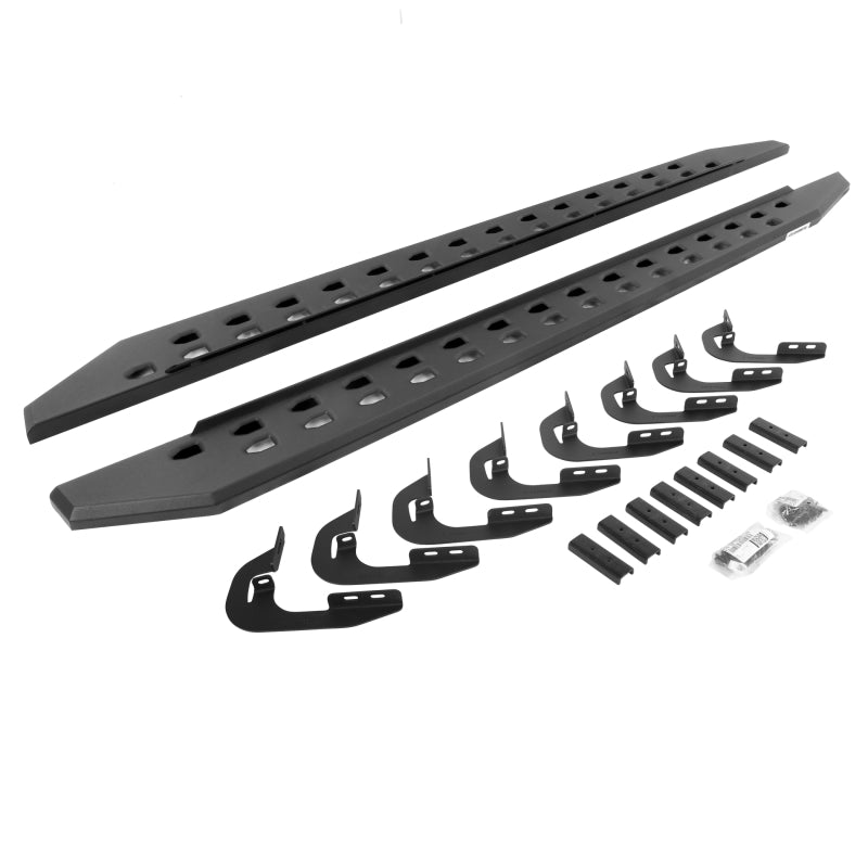 Go Rhino 15-19 GMC Sierra 2500/3500HD CC 4DR RB20 Slim Running Boards Kit (w/Brackets) - Tex. Blk