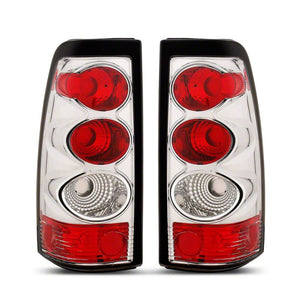 Raxiom 03-06 Chevrolet Silverado 1500 Fleetside Axial Series Tail Lights- Chrome- Red/Clear Lens