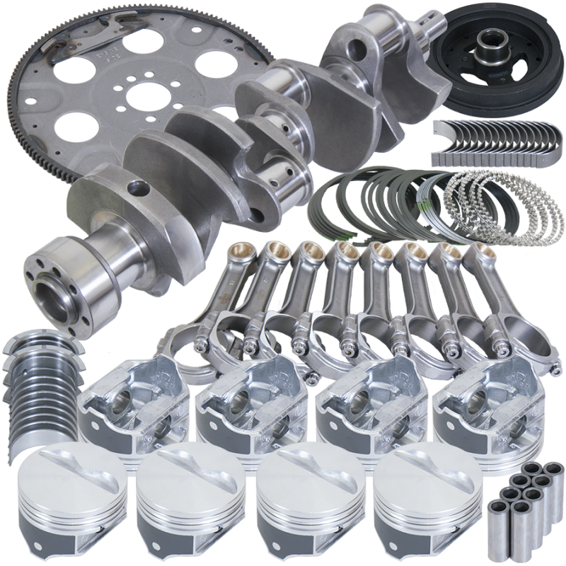 Eagle Chevy 350 1Pc 3.750in Crank 5.700in I-Beam Rods 4.040in Pistons 153 Tooth FP Balanced Assembly