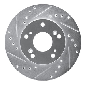R1 02-15 Acura RSX Front Left Drilled & Slotted Silver Brake Rotor