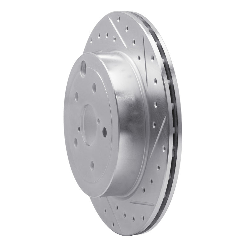 R1 08-20 Subaru WRX STI Rear Right Drilled & Slotted Silver Brake Rotor