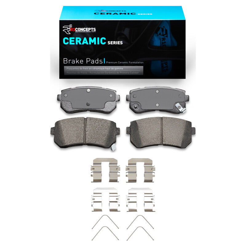 R1 16-20 Hyundai Sonata Rear Ceramic Brake Pads & Hardware Kit