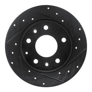 R1 14-25 Mazda 3 Rear Right Drilled & Slotted Black Brake Rotor