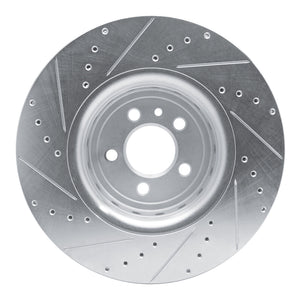 R1 14-23 Dodge Charger Front Right Drilled & Slotted Silver Brake Rotor