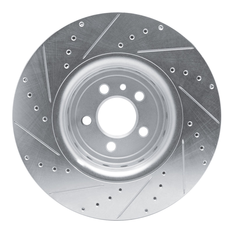 R1 14-23 Dodge Charger Front Right Drilled & Slotted Silver Brake Rotor