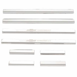 Putco 14-18 Chevy Silv LD - Double Cab w/ CHEVROLET Etching (8pcs) SS Door Sills