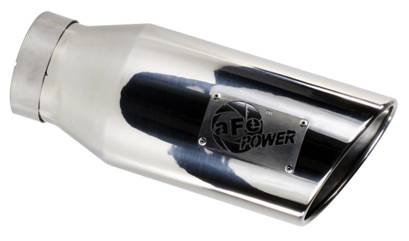 aFe Diesel Exhaust Tip Bolt On Polished 4in Inlet x 6in Outlet x 12in Length