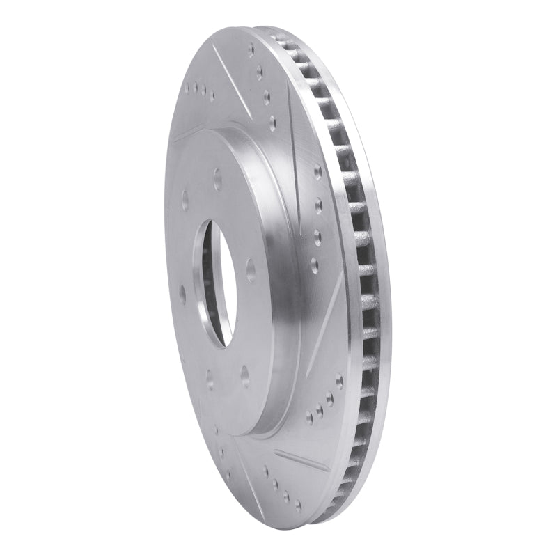 R1 04-05 Infiniti QX56 Front Right Drilled & Slotted Silver Brake Rotor