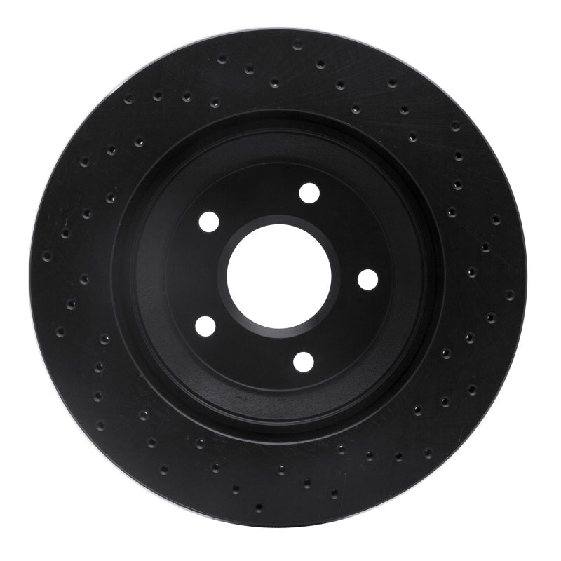 R1 97-9 Chevrolet Corvette Right Front Drilled Black Brake Rotor