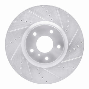 R1 07-15 Infiniti G35 Front Right Drilled & Slotted Silver Brake Rotor