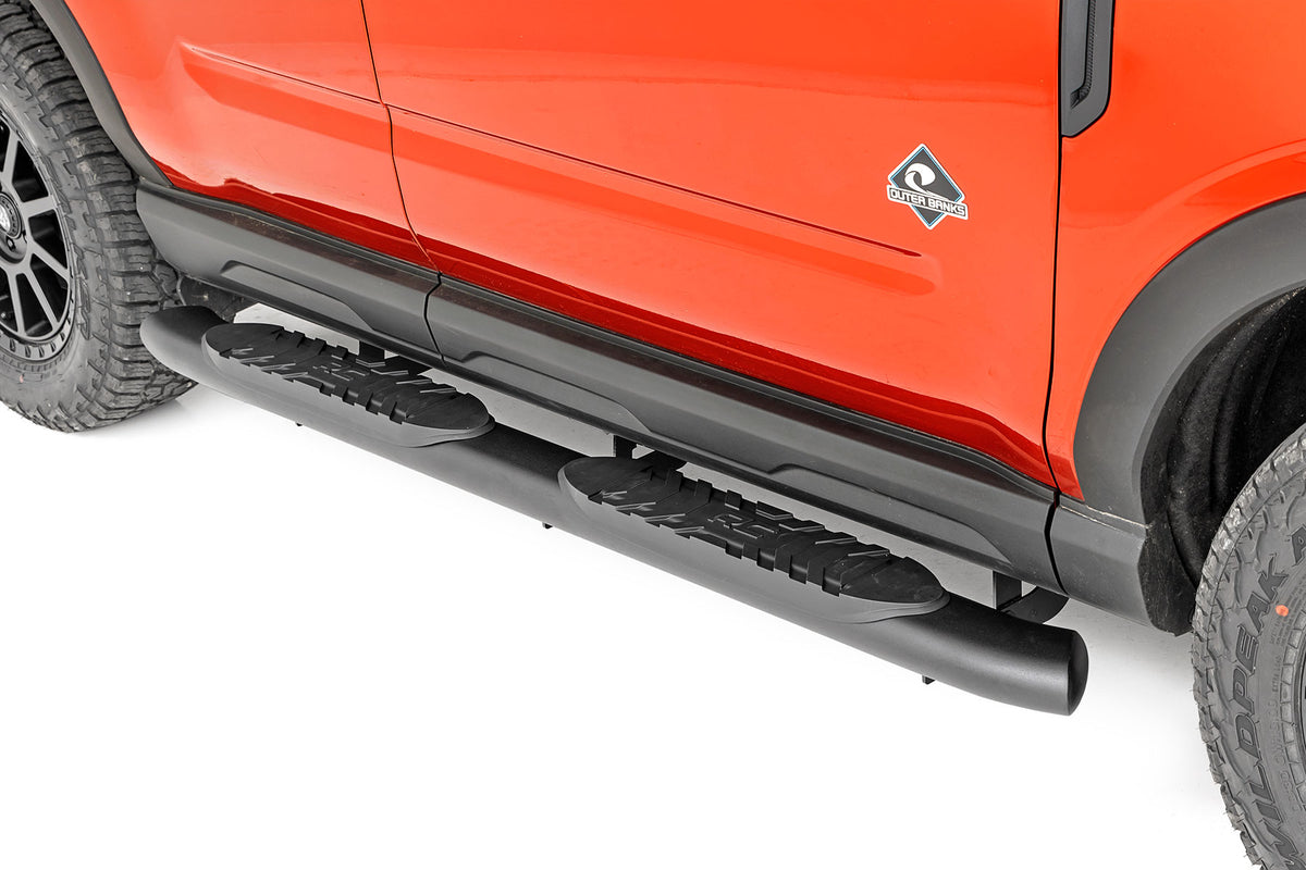 Rough Country Oval Nerf Steps Black | Ford Bronco Sport 4WD (2021-2026)