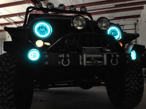 Oracle Jeep Wrangler JK 07-17 LED Waterproof Halo Kit - ColorSHIFT w/o Controller