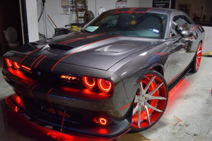 Oracle 15-21 Dodge Challenger Waterproof LED Fog Light Halo Kit - ColorSHIFT