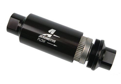 Aeromotive In-Line Filter - (AN -10 Male) 10 Micron Fabric Element Bright Dip Black Finish
