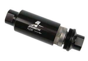 Aeromotive In-Line Filter - (AN -8 Male) 40 Micron Stainless Mesh Element Bright Dip Black Finish