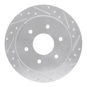R1 04-15 Infiniti QX56 Rear Right Drilled & Slotted Silver Brake Rotor