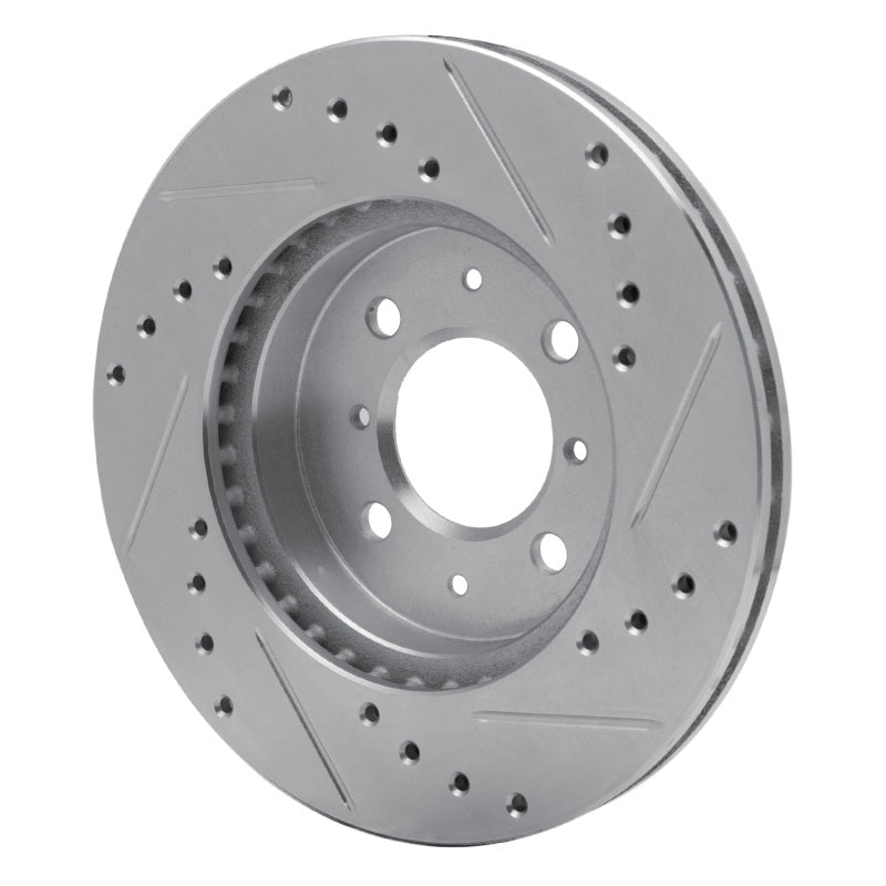 R1 90-17 Acura EL Front Left Drilled & Slotted Silver Brake Rotor