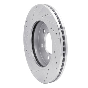 R1 04-08 Ford F-150 4WD Front Right Drilled & Slotted Silver Brake Rotor