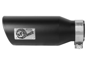 aFe MACH Force-Xp 304 Stainless Steel Clamp-on Exhaust Tip Black 3in Inletx4-1/2in Outletx12in L