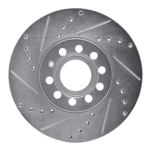 R1 05-25 Audi A3 (Mexico) Front Left Drilled & Slotted Silver Brake Rotor