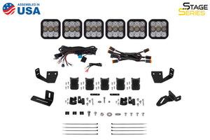 Diode Dynamics Prinsu/Sherpa Roof Racks- SS5 7-Pod CrossLink Mounting Kit - Sport White Combo