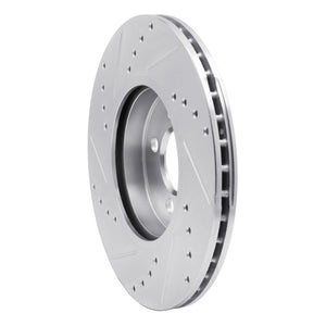 R1 07-15 Mini Cooper (Excl Clubman) Front Right Drilled & Slotted Silver Brake Rotor