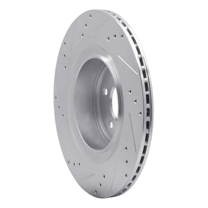R1 09-20 Nissan 370Z Rear Right Drilled & Slotted Silver Brake Rotor