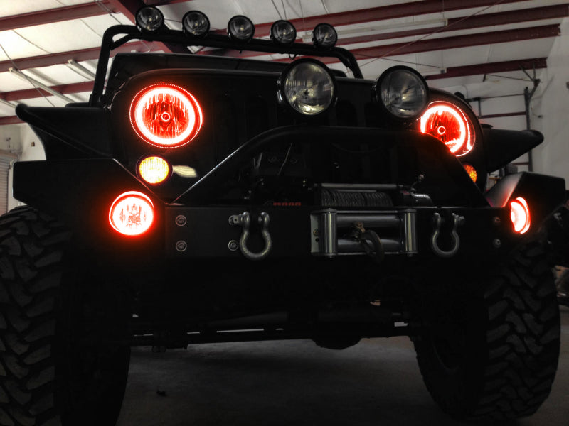 Oracle Jeep Wrangler JK 07-17 LED Waterproof Halo Kit - ColorSHIFT w/o Controller